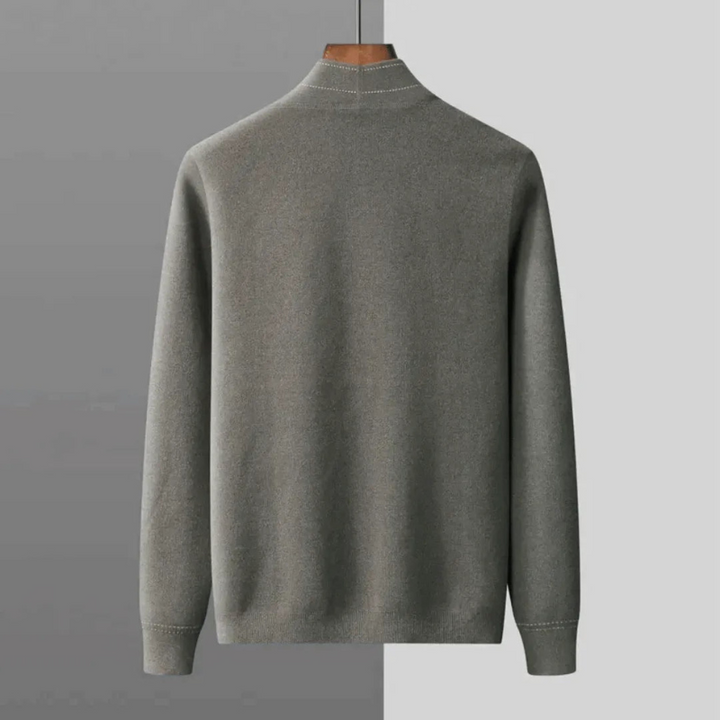 Cardigan Uomo Elegante in Lana Vergine con Motivo Jacquard - Stile Classico