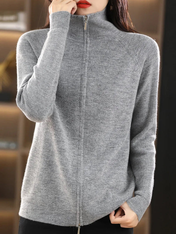 Cardigan Donna Doppia Zip Elegante e Versatile per Comfort e Stile 0