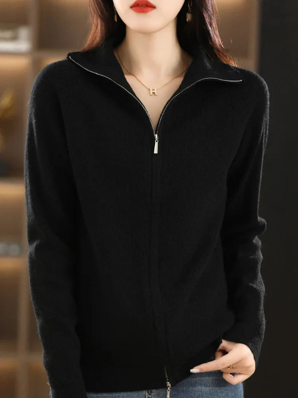 Cardigan Donna Doppia Zip Elegante e Versatile per Comfort e Stile 11
