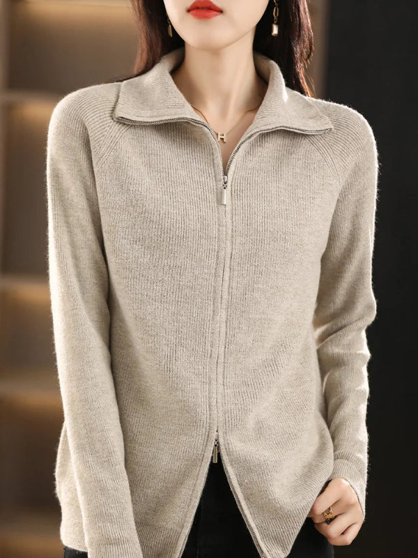 Cardigan Donna Doppia Zip Elegante e Versatile per Comfort e Stile 8