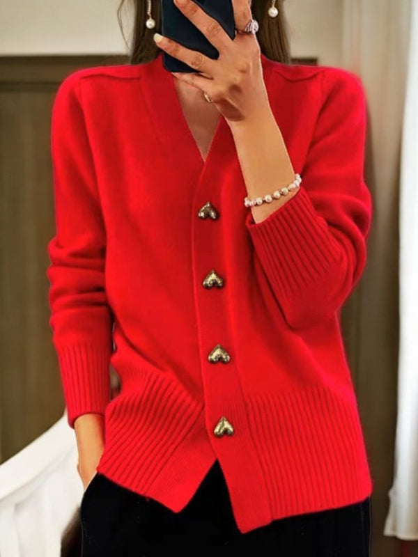 Cardigan Donna Tanja con Bottoni a Cuore – Maglia Calda e Morbida, Elegante e Versatile per Ogni Occasione 2