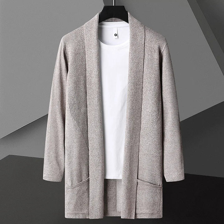 Cardigan Lungo Donna Elegante con Silhouette Aperta e Tasche Nascoste 2