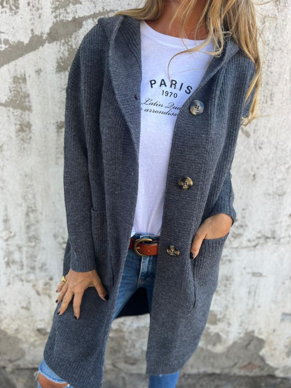 Cardigan Lungo Donna Elegante in Tessuto Morbido – Cardigan Lungo Nero per Ufficio e Tempo Libero 2