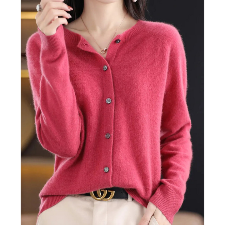 Cardigan Lungo Donna in Lana Merino Elegante O-Collo – Versatile e Morbido per Tutte le Stagioni 0