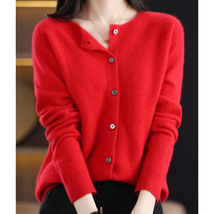 Cardigan Lungo Donna in Lana Merino Elegante O-Collo – Versatile e Morbido per Tutte le Stagioni 1