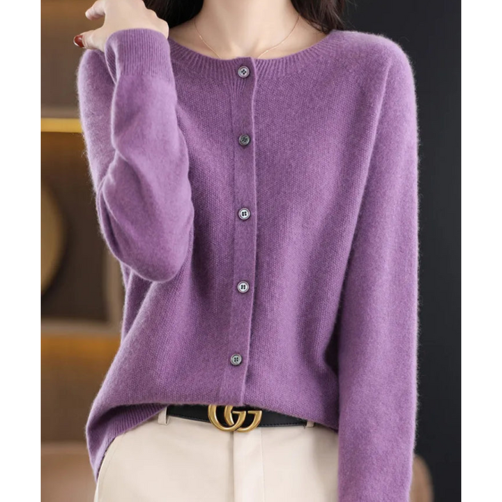 Cardigan Lungo Donna in Lana Merino Elegante O-Collo – Versatile e Morbido per Tutte le Stagioni 10