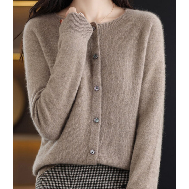 Cardigan Lungo Donna in Lana Merino Elegante O-Collo – Versatile e Morbido per Tutte le Stagioni 14