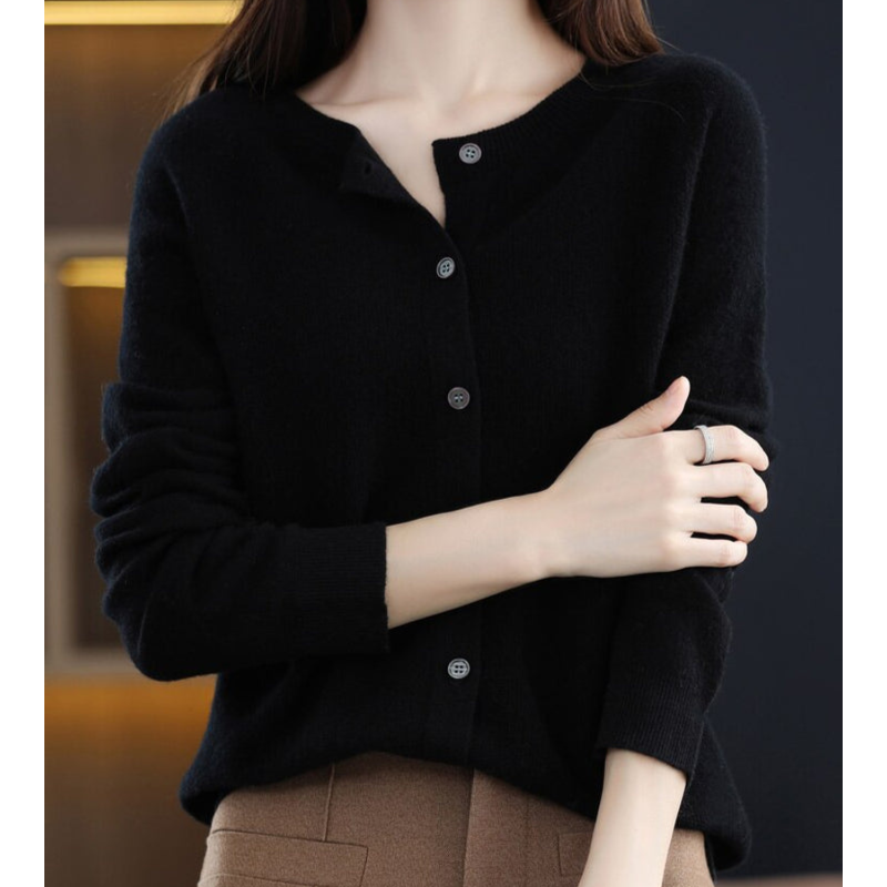 Cardigan Lungo Donna in Lana Merino Elegante O-Collo – Versatile e Morbido per Tutte le Stagioni 5