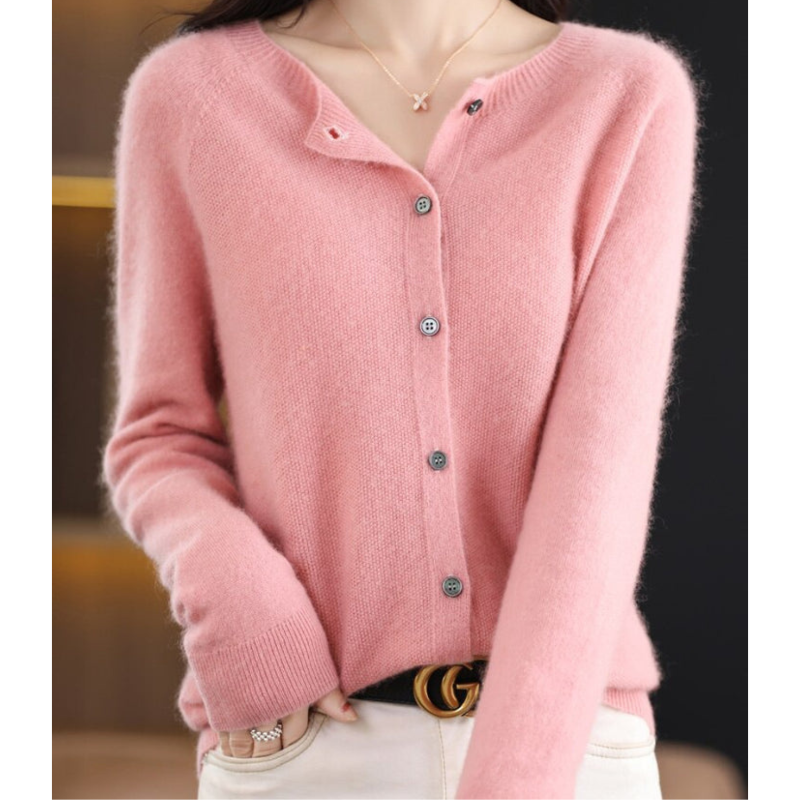 Cardigan Lungo Donna in Lana Merino Elegante O-Collo – Versatile e Morbido per Tutte le Stagioni 8