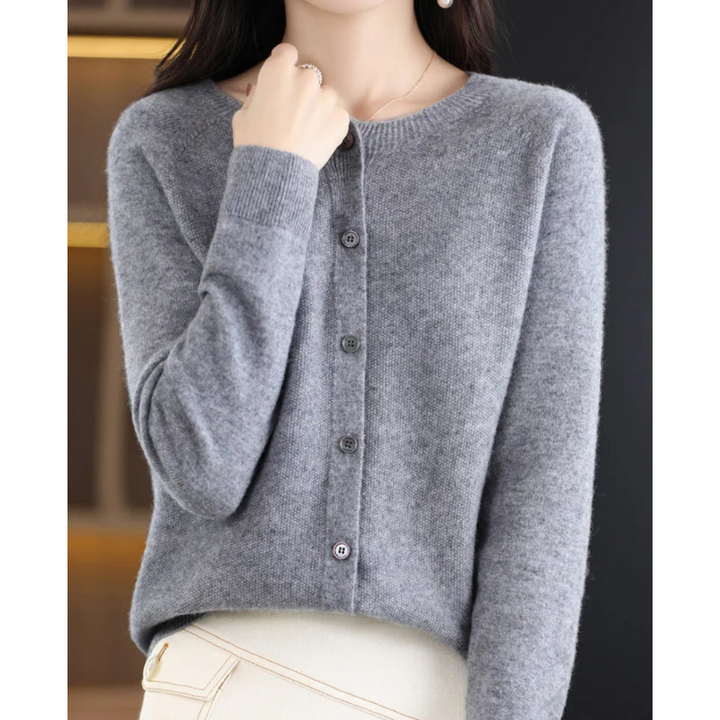 Cardigan Lungo Donna in Lana Merino Elegante O-Collo – Versatile e Morbido per Tutte le Stagioni 9