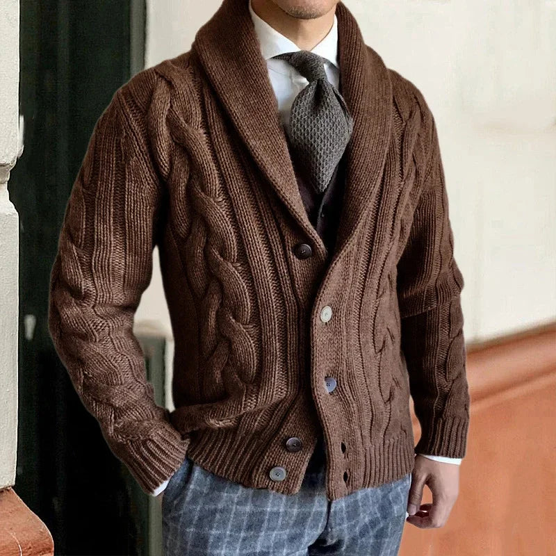 Cardigan Uomo Elegante in Lana con Chiusura a Bottoni e Vestibilità Su Misura 0