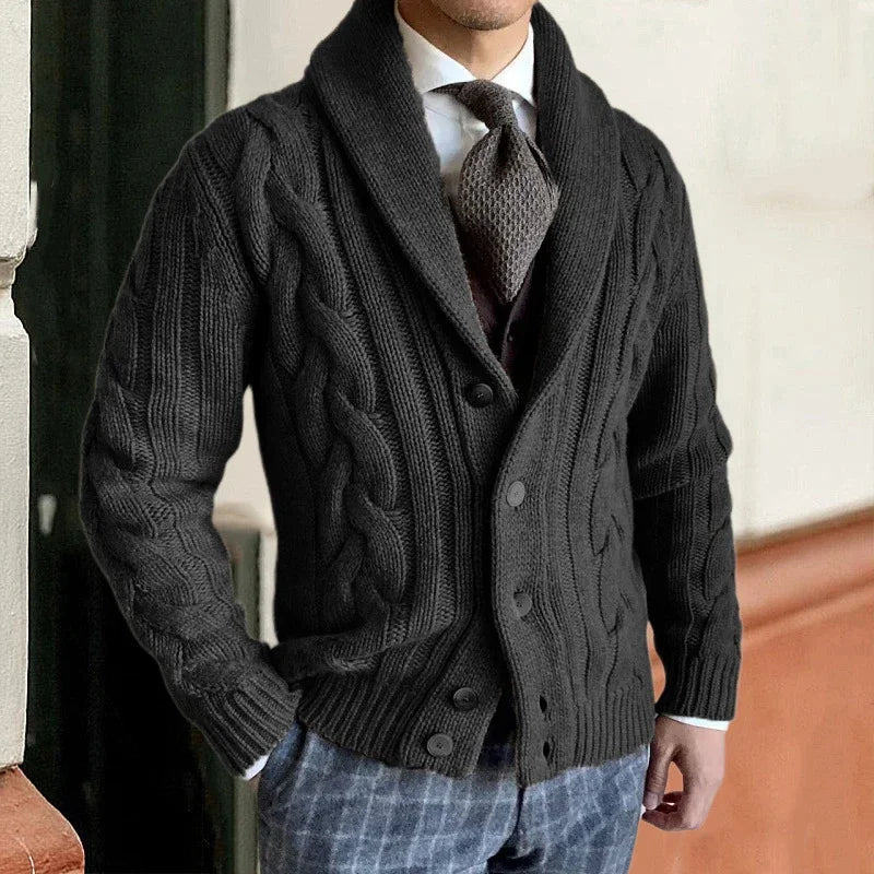Cardigan Uomo Elegante in Lana con Chiusura a Bottoni e Vestibilità Su Misura 1