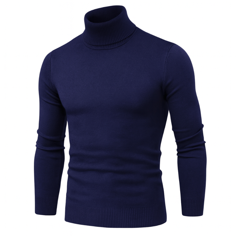 Slim Fit Herrenpullover mit langen Ärmeln und Stehkragen für Herbst und Winter