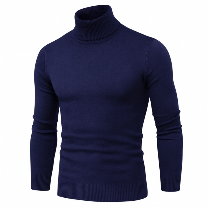 Slim Fit Herrenpullover mit langen Ärmeln und Stehkragen für Herbst und Winter