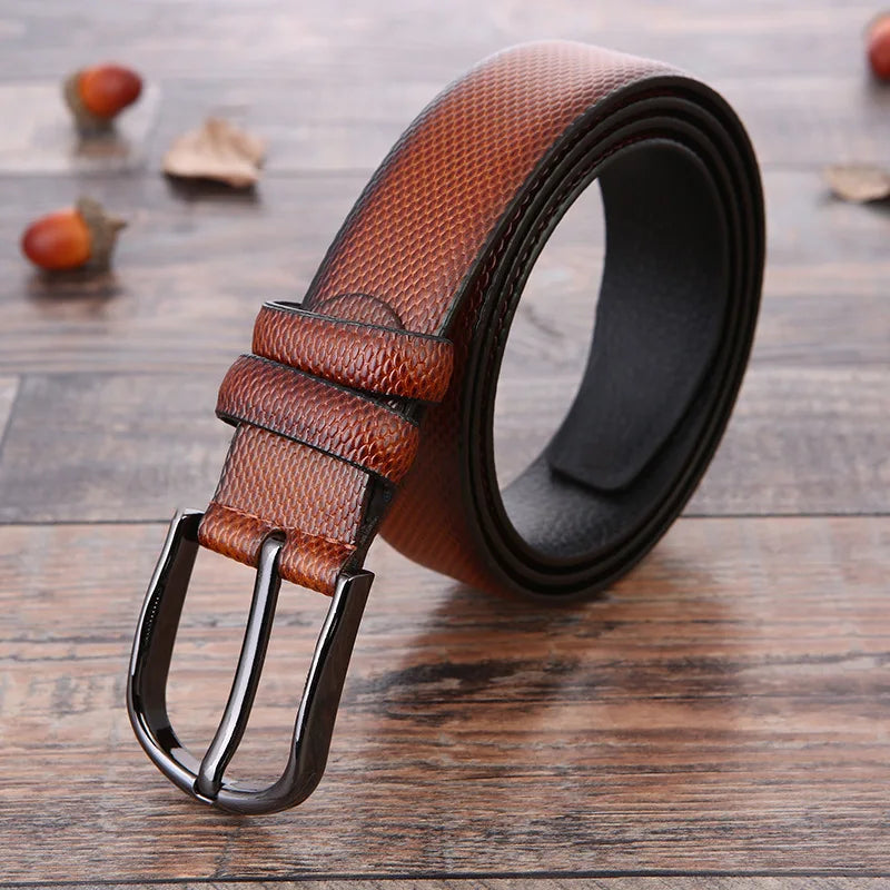 Cintura Uomo in Pelle di Alta Qualità, Design Elegante e Versatile, Fibbia Robusta e Cuciture Accurate 1