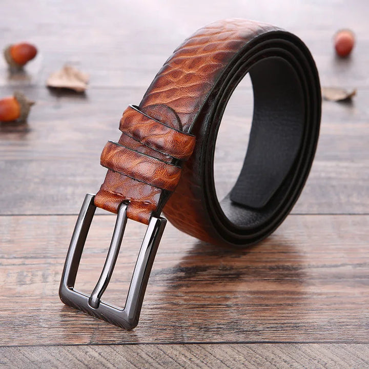 Cintura Uomo in Pelle di Alta Qualità, Design Elegante e Versatile, Fibbia Robusta e Cuciture Accurate 2