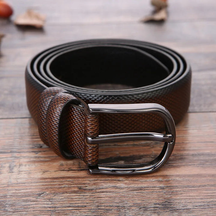 Cintura Uomo in Pelle di Alta Qualità, Design Elegante e Versatile, Fibbia Robusta e Cuciture Accurate 3