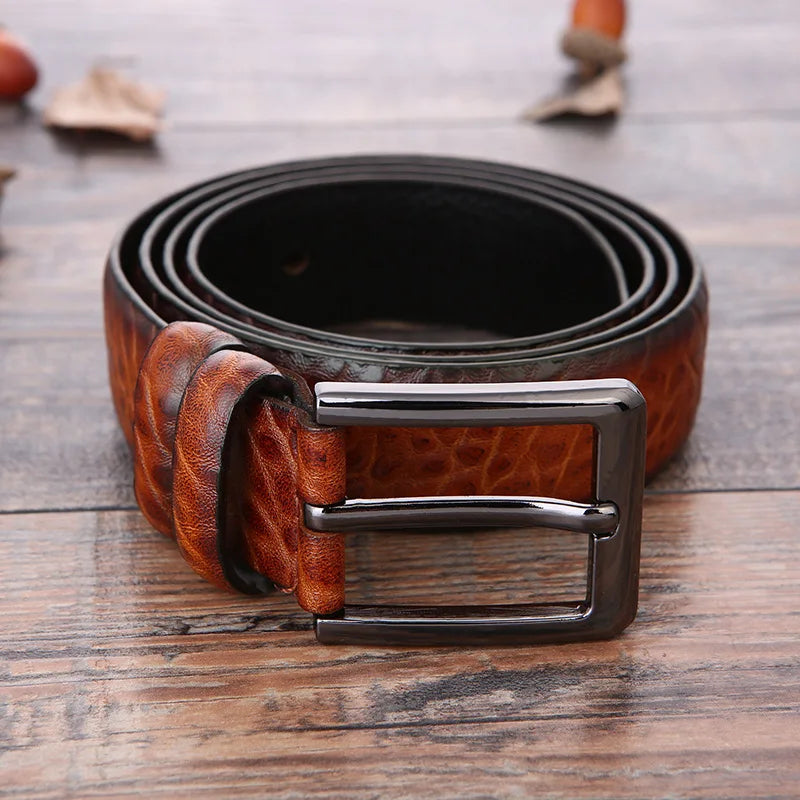 Cintura Uomo in Pelle di Alta Qualità, Design Elegante e Versatile, Fibbia Robusta e Cuciture Accurate 4
