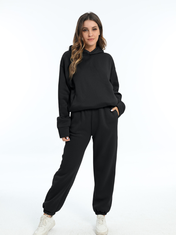 Completi Sportivi Donna Set di Felpa con Cappuccio e Pantaloni Casual Invernali