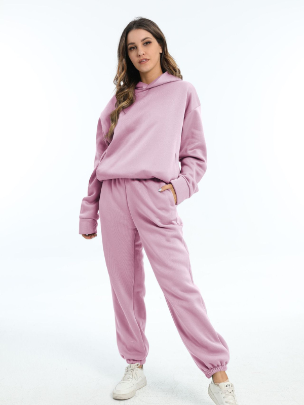Completi Sportivi Donna Set di Felpa con Cappuccio e Pantaloni Casual Invernali