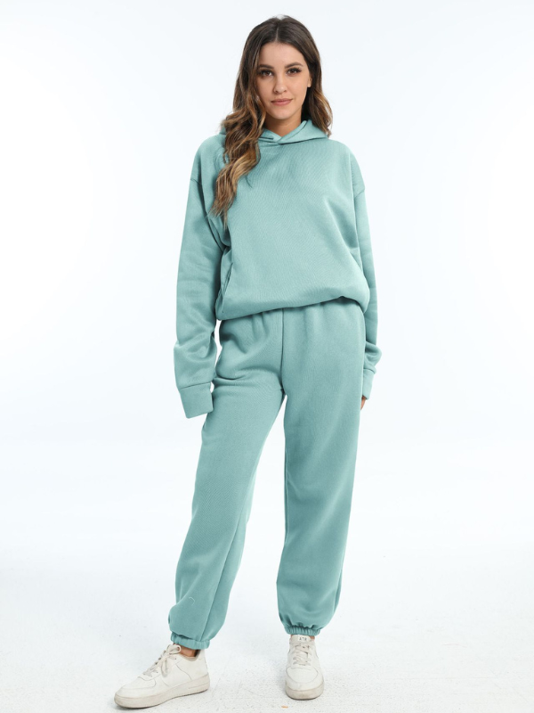 Completi Sportivi Donna Set di Felpa con Cappuccio e Pantaloni Casual Invernali