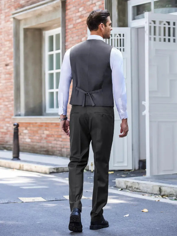 Completo Uomo Elegante Tre Pezzi con Giacca e Pantaloni per Occasioni Formali