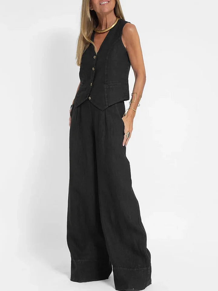 Completo Casual da Donna con Gilet e Pantaloni