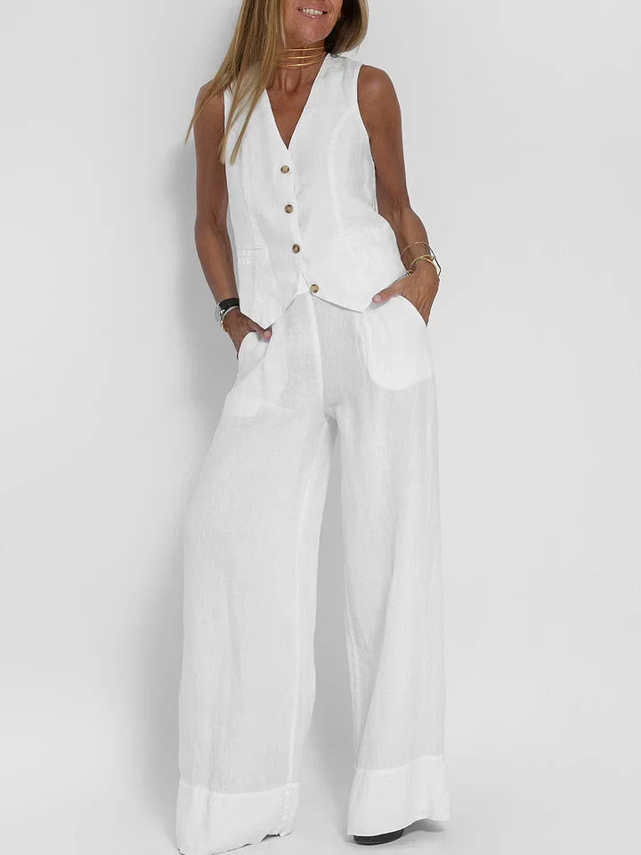 Completo Casual da Donna con Gilet e Pantaloni