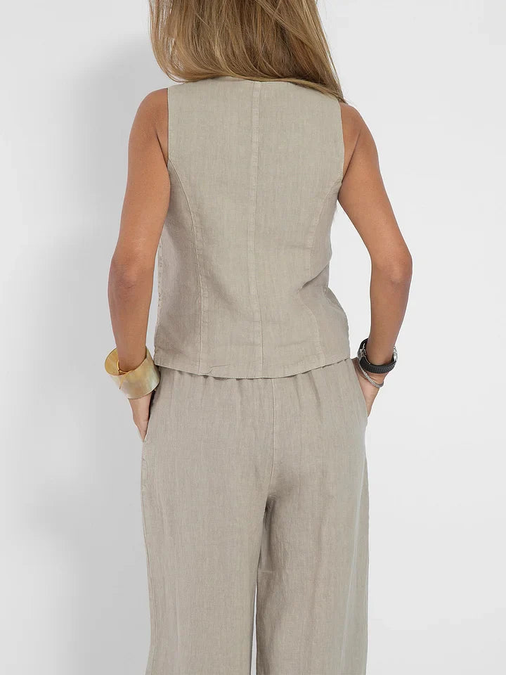 Completo Casual da Donna con Gilet e Pantaloni