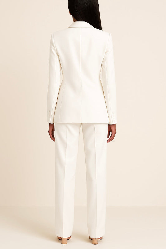 Completo Donna Elegante con Giacca Aderente e Pantaloni Ampi per Cerimonia e Eventi Speciali 6