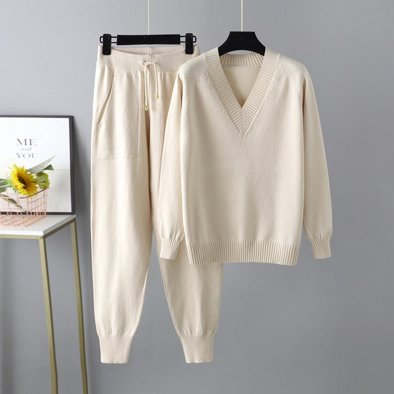 Completo Elegante Donna: Set Maglione e Pantaloni Chic per Ufficio e Tempo Libero 0