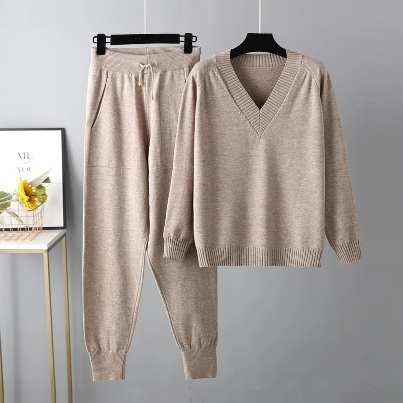 Completo Elegante Donna: Set Maglione e Pantaloni Chic per Ufficio e Tempo Libero 1