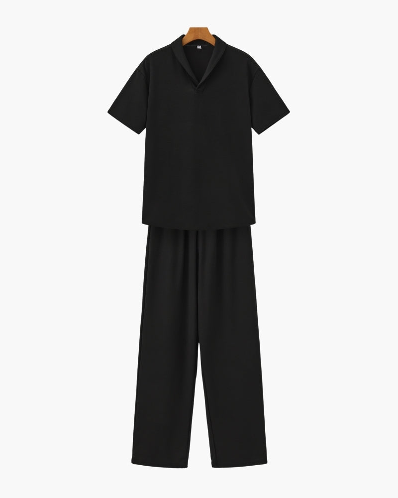 Completo Uomo Casual: Set di Polo e Pantaloni Estivi per Uomini Eleganti e Comodi 0