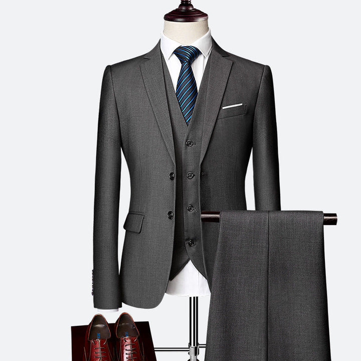 Completo Uomo Elegante 3 Pezzi con Giacca, Pantaloni e Gilet per Occasioni Formali 3