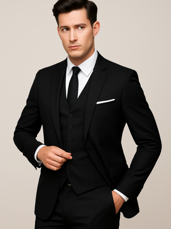 Abito Tre Pezzi Slim Fit da Uomo con Giacca, Gilet e Pantaloni