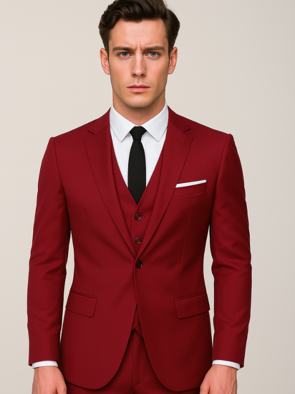 Abito Tre Pezzi Slim Fit da Uomo con Giacca, Gilet e Pantaloni