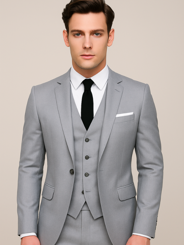 Abito Tre Pezzi Slim Fit da Uomo con Giacca, Gilet e Pantaloni