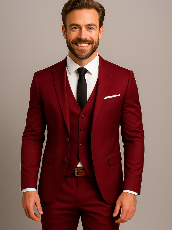 Completo Uomo Elegante Slim Fit in Tre Pezzi per Occasioni Formali e Business