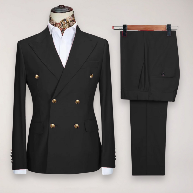 Abito da Uomo a Due Pezzi con Blazer Doppiopetto e Pantaloni Sartoriali