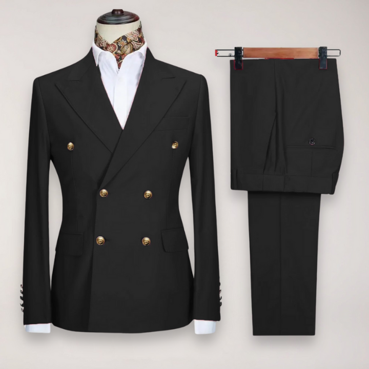 Abito da Uomo a Due Pezzi con Blazer Doppiopetto e Pantaloni Sartoriali