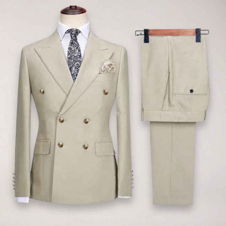 Abito da Uomo a Due Pezzi con Blazer Doppiopetto e Pantaloni Sartoriali