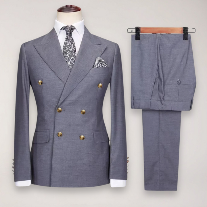 Abito da Uomo a Due Pezzi con Blazer Doppiopetto e Pantaloni Sartoriali