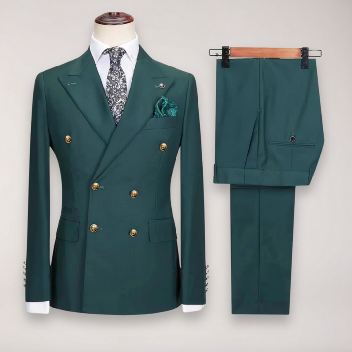 Abito da Uomo a Due Pezzi con Blazer Doppiopetto e Pantaloni Sartoriali