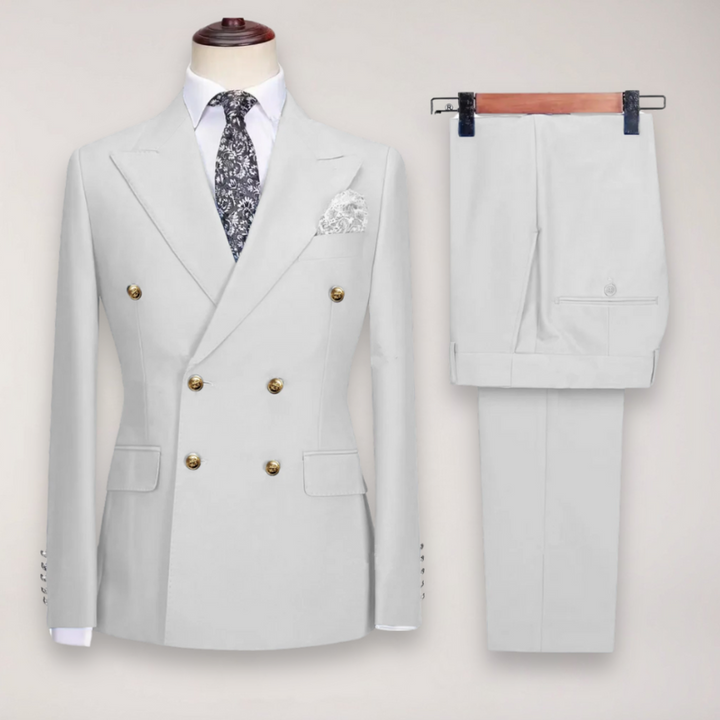 Abito da Uomo a Due Pezzi con Blazer Doppiopetto e Pantaloni Sartoriali