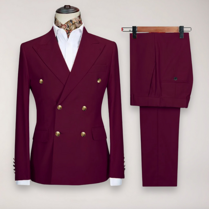 Abito da Uomo a Due Pezzi con Blazer Doppiopetto e Pantaloni Sartoriali