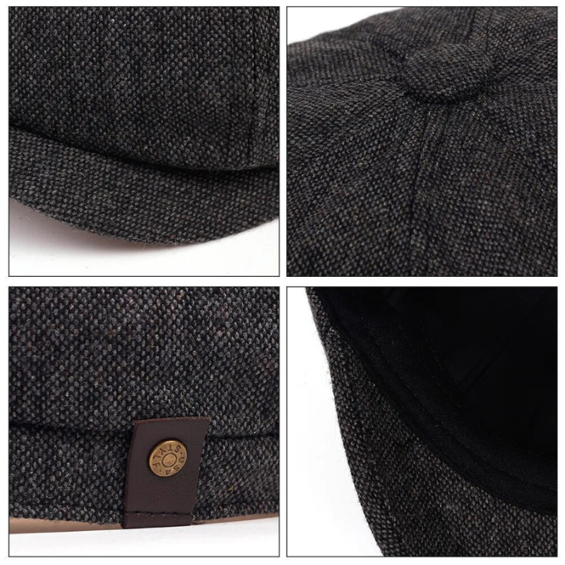 Elegante Cappello da Uomo Vintage a Spina di Pesce