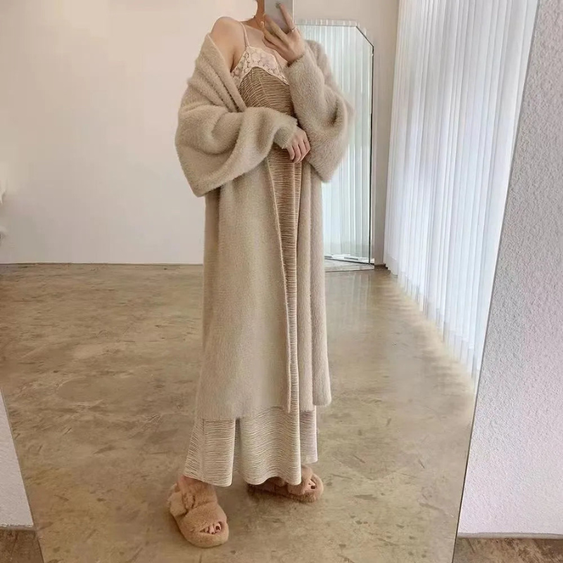 Eleganter Langer Wollmantel für Damen