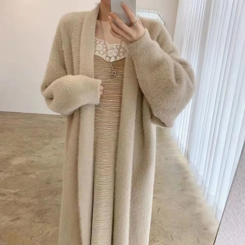 Eleganter Langer Wollmantel für Damen