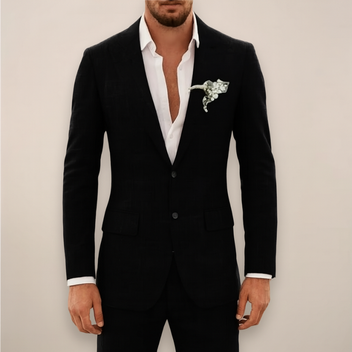 Elegante Completo Estivo in Lino a Due Pezzi per Uomo