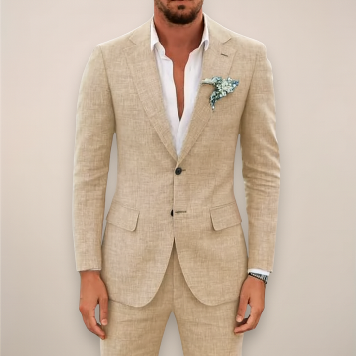 Elegante Completo Estivo in Lino a Due Pezzi per Uomo